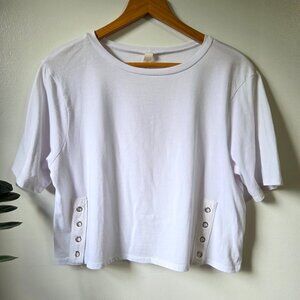 EUC OLLIE & CHLOE BY JOLIE WHOTE SEMI CROPPED TEE SZ LARGE